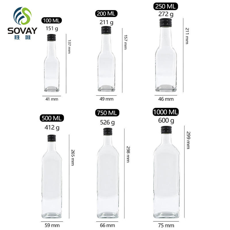 Cooking Oil Antique Green Amber 250ml 500ml 750ml 1L Olive Oil Glass Bottles