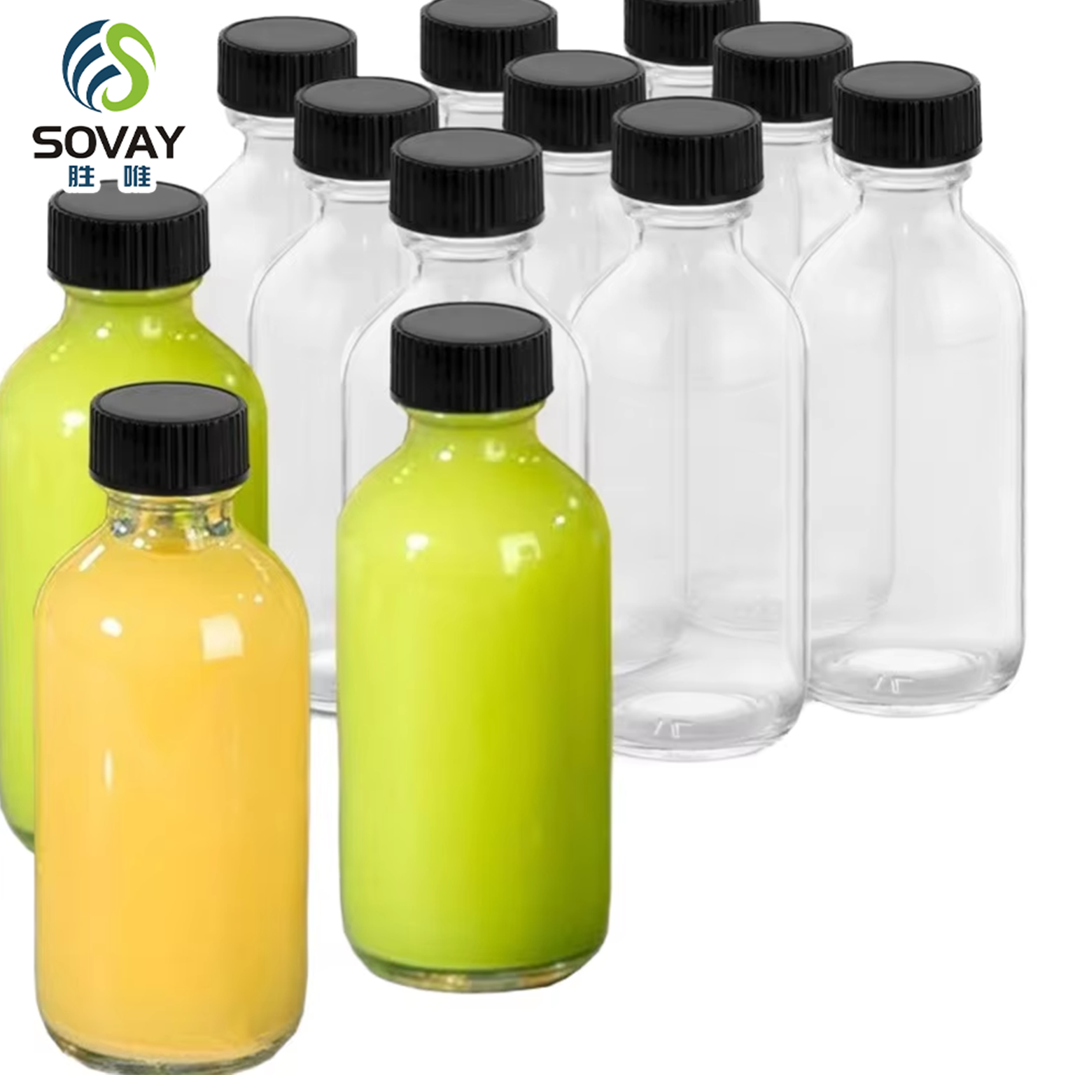 500ml Boston Beverage Glass Juice Bottles Clear Amber Blue Screen Printing Screw Cap for Screen Printing Surface Handling 16oz