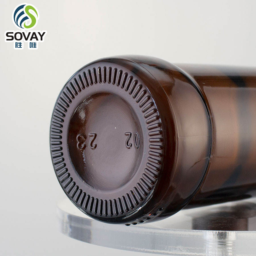 Hot Sale Amber Beer Glass Bottle 330ml 500ml 1000ml Round Shape Beer Bottle With Metal Aluminum Cap Crown Cap Flip Top