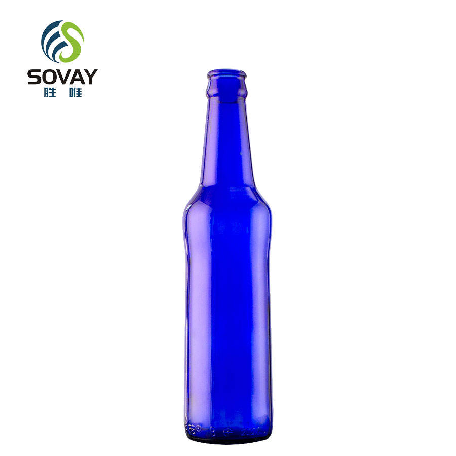 In StockFactory Supply 250ml 330ml 500ml Capacity Round Glass Beer Bottles Screen Printing with Crown Cap