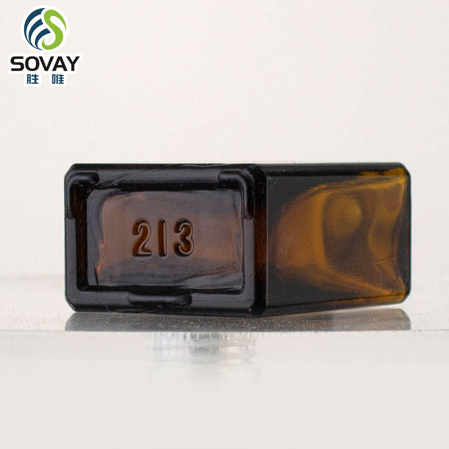 Free Sample Customizable Amber Rectangular Glass Dropper Bottle Square Essential Oil Glass Bottle
