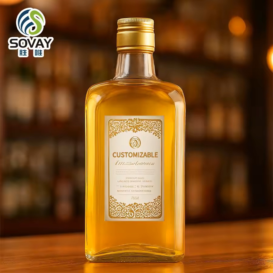 Wide Mouth Recyclable Liquor Bottles Premium Spirits Containers Tequila Rum Glass Alcohol Bottles