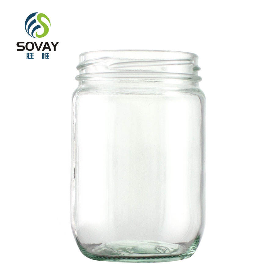 Food Grade Heat Resistant Empty Mason Jar Bottle 150ml 300ml 375ml 500ml 1000ml Round Glass Jars With Lids