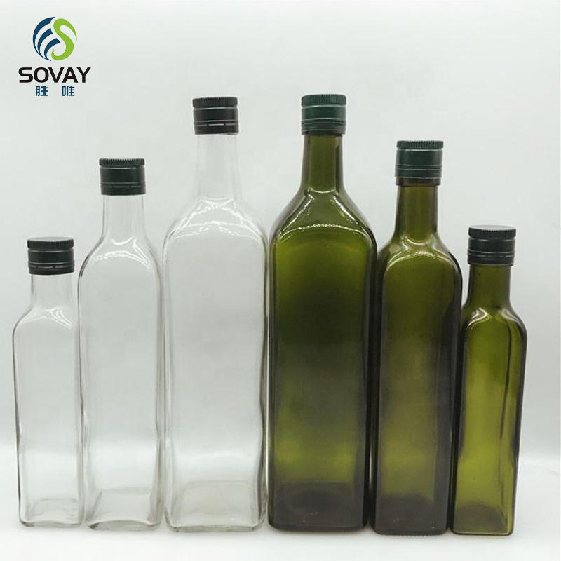 Cooking Oil Antique Green Amber 250ml 500ml 750ml 1L Olive Oil Glass Bottles