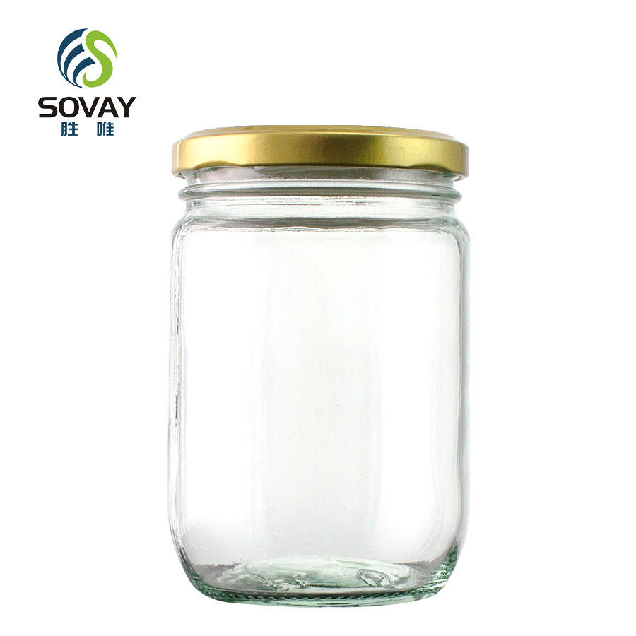 Food Grade Heat Resistant Empty Mason Jar Bottle 150ml 300ml 375ml 500ml 1000ml Round Glass Jars With Lids