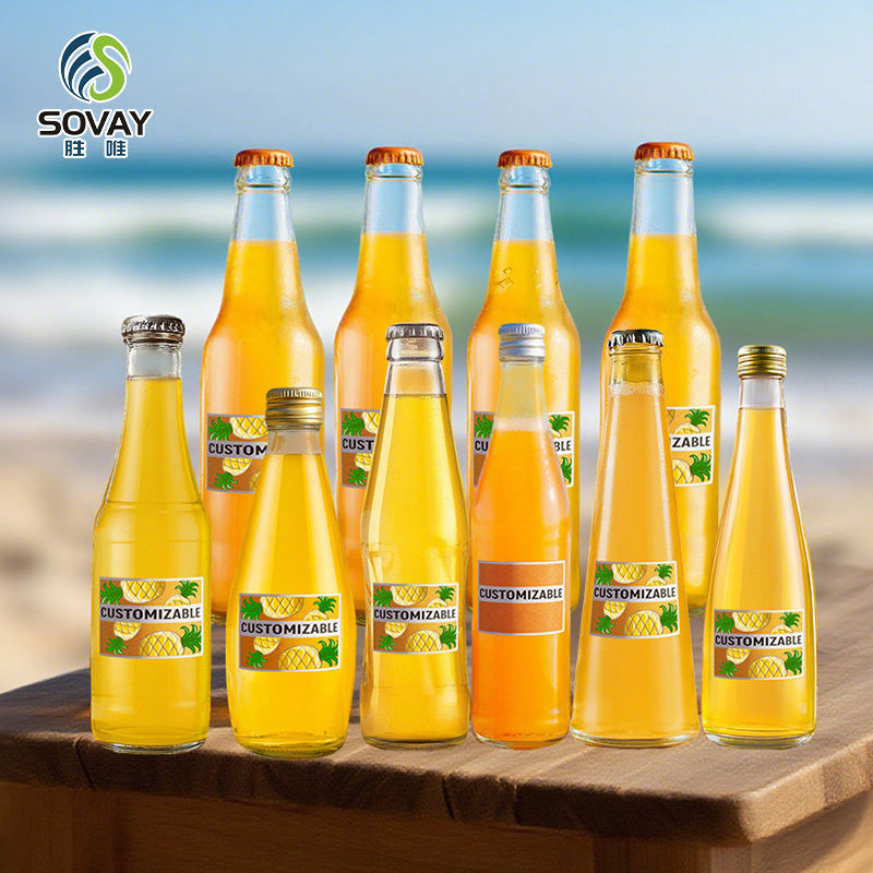 Wholesale Transparent 500ml Aerated Beverage Glass Empty Bottles Seasoning Sauce Glass 18oz Bottles