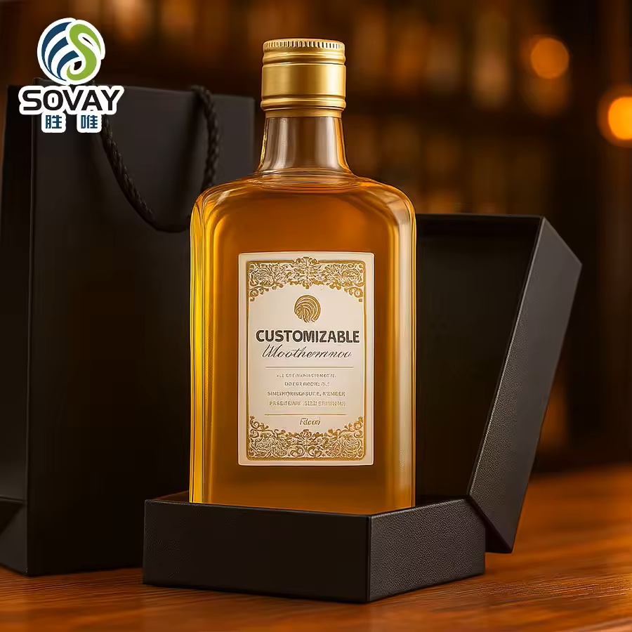 Wide Mouth Recyclable Liquor Bottles Premium Spirits Containers Tequila Rum Glass Alcohol Bottles