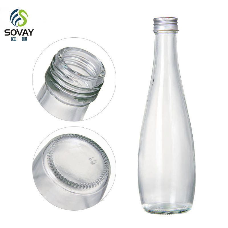 330ML 500ML Hot Selling Transparent Empty Juice Alcohol Container Glass Water Bottle with Lids