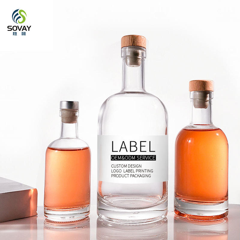 100ml200ml375ml500ml750ml1000ml Transparent Glass Wine Bottle, Olive Oil Bottle Can Be Customized Color, Frosted Wine Bottle