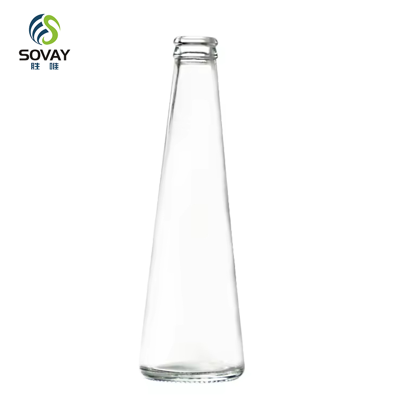 Wholesale Empty 250ML 330ML Conical Glass Drink Bottle Cold Brew Coffee Juice Glass Bottles With Aluminum Cap