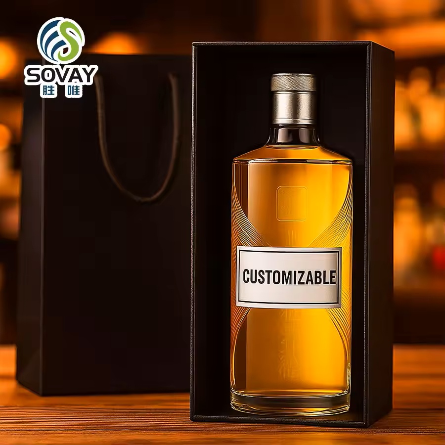 Luxury Handcrafted Crystal Clear Decanter Set Gilded Geometric Design Premium Spirits Vessel Barware Logo Liquor Bottle