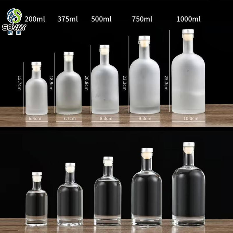 100ml200ml375ml500ml750ml1000ml Transparent Glass Wine Bottle, Olive Oil Bottle Can Be Customized Color, Frosted Wine Bottle