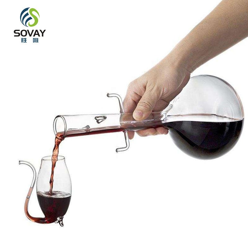 SA18N Crystal Port and Dessert Wine Dinner Drink Glass Bottles with 4 - 3 oz Glass Cups Wholesale Custom Packaging Containers Custom