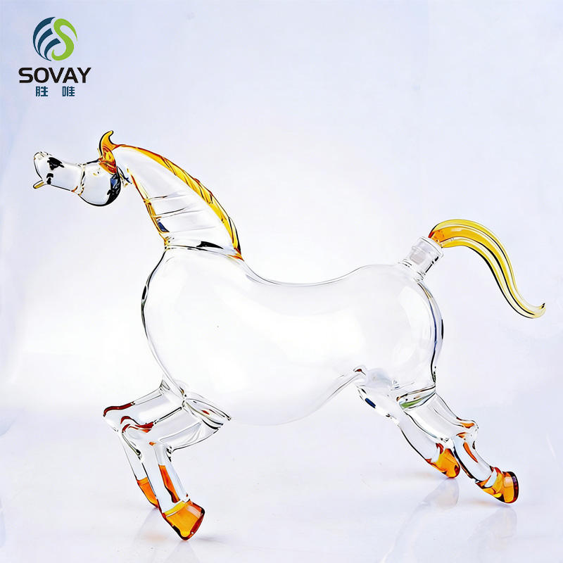 SA11N Modern Clear Packaging Containers Horse Shape High Custom Business Gifts Animal Shaped Wine and Liquor Glass Bottles Wholesale