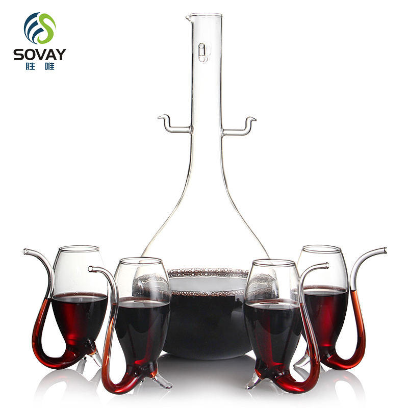 SA18N Crystal Port and Dessert Wine Dinner Drink Glass Bottles with 4 - 3 oz Glass Cups Wholesale Custom Packaging Containers Custom