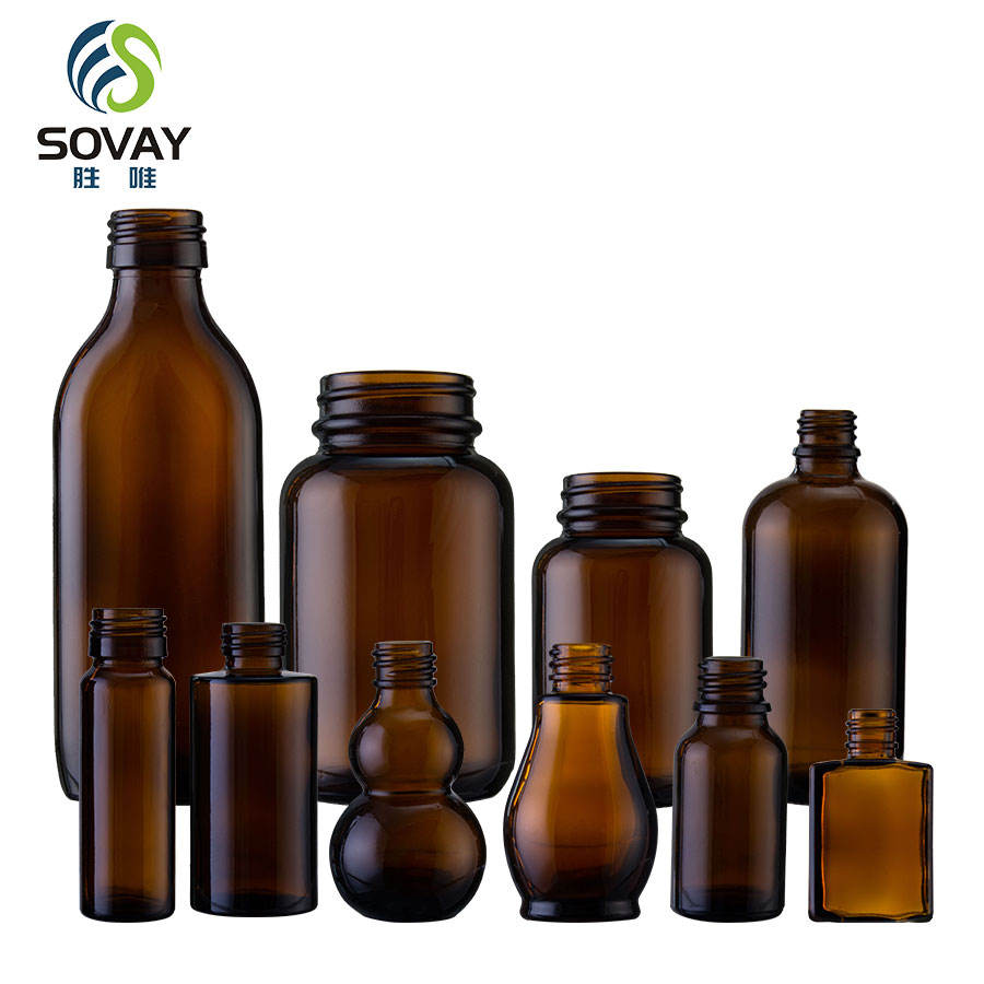 OEM/ODM Service Wide Mouth Amber Pill Capsule Glass Bottle 60ml-400ml Glass Bottle for Health Product Use