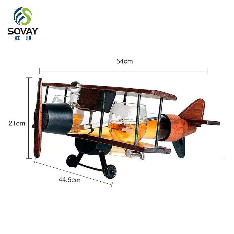 SA16N Modern Clear Packaging Containers Plane Shape High Custom Business Gifts Glassware Wine and Liquor Glass Bottles Wholesale Bulk