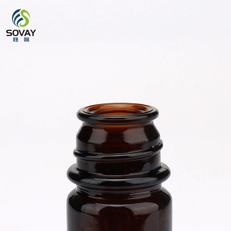 SM19 15ml 30ml 60ml 120ml Amber Glass Wide Mouth Bottle Bell Mouth Glass Bottle for Fragrance with Plastic Cap Leakproof
