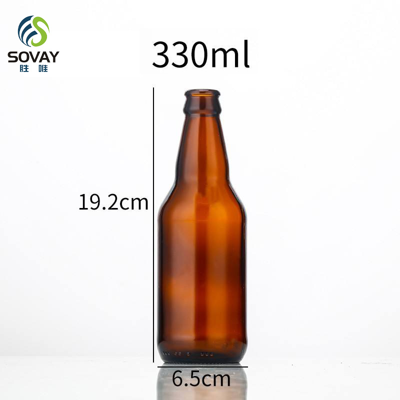 SB05 Stubby Hot Sale Cheap Custom Dark Amber 330ml Glass Empty Beer Bottle
