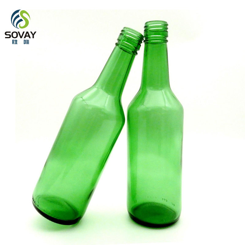 SB14 in Stock 360 Ml Liquor Fruit Flavor Soju Bottle Green Soju Glass Bottle 360ml