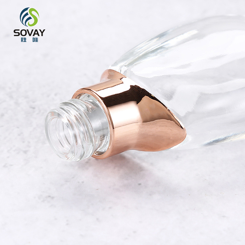 SE54N Cosmetic Face Oil Packaging Glass Bottle 15ml 30ml 50ml Clear Round Essential Oil Glass Dropper Bottle