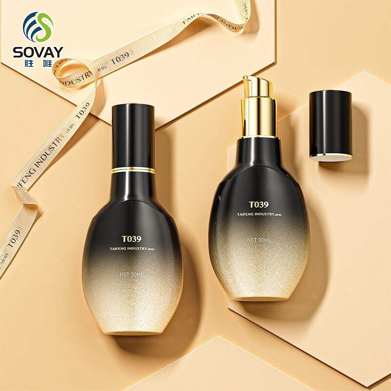 SE54N Cosmetic Face Oil Packaging Glass Bottle 15ml 30ml 50ml Clear Round Essential Oil Glass Dropper Bottle