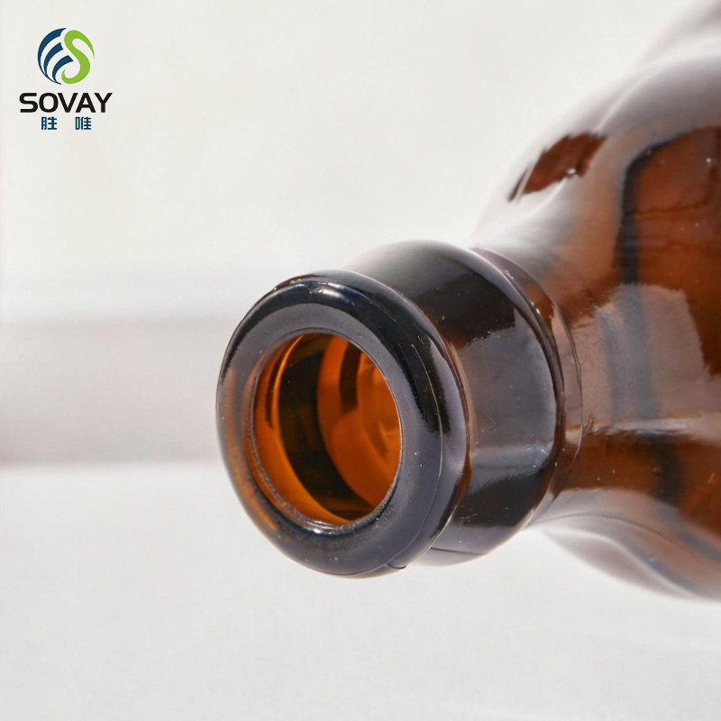 SB06 Amber Clear Glass Beverage Bottle with Crown Cap Customized Glass Bottles 330ml 500ml
