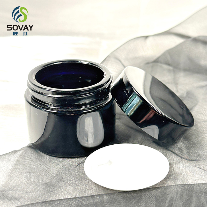 SC07 Smell Proof Air Tight Violet Storage Black Glass Jar 50ml 100ml 150ml 200ml 250ml 300ml 400ml 500ml 1000ml UV Jar