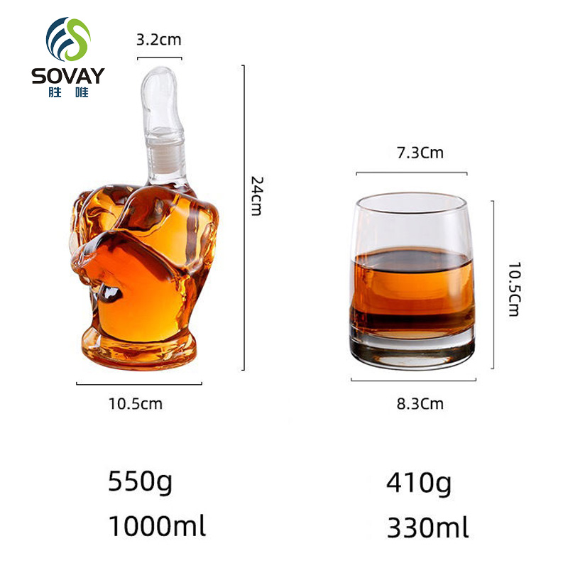 SA14N Clear Packaging Containers Finger Shape Custom Business Gifts Wine and Liquor Glass Bottles Wholesale Glassware China Factory