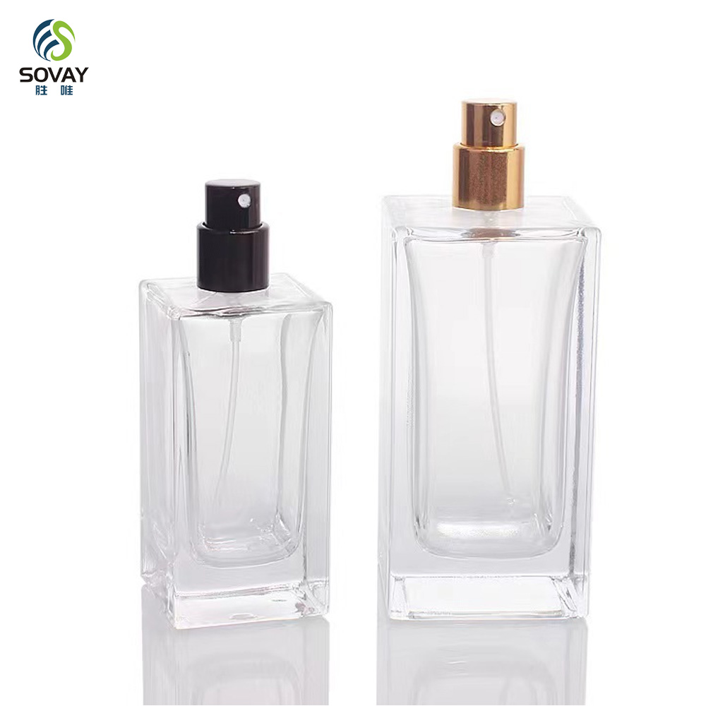 SP41 High Quality Wood Cover Emtpy Glass Perfume Bottle Wholesale 30ml 50ml 100ml Clear Glass Perfume Spray Bottle Wood Lid