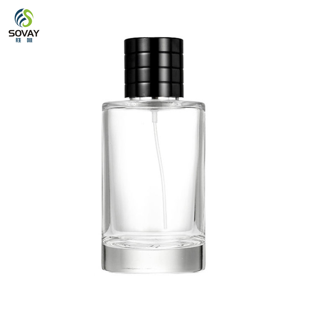 SP23 Luxury Custom 25ml 50ml 100ml Clear Frosted Cylinder Empty Spray Glass Perfume Bottle with Packaging Box