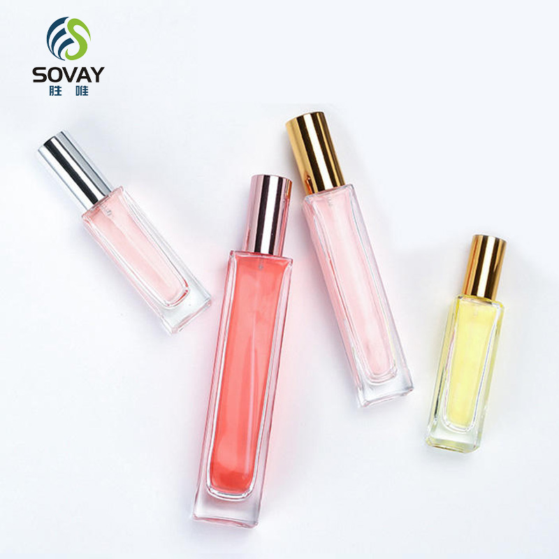 SP28 Clear Glass Cylinder Square Shaped Easy Carry Thick Bottom Travel Parfum Bottle Essential Oil Body Deodorant Bottle 3ml 5ml 6ml 8ml 15ml 20ml 30ml