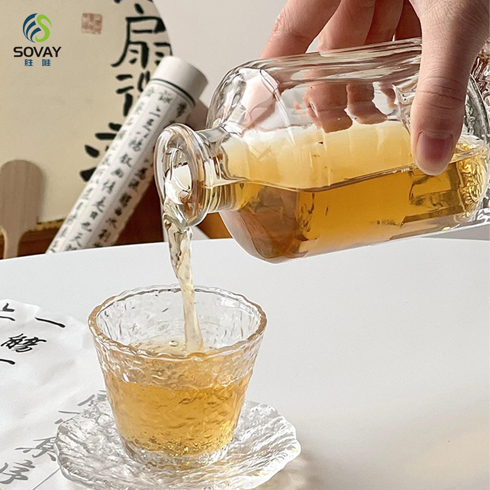 SW164 Cork Sealing Type Fancy Liquor Bottle 100ml 250ml 500ml 1000ml Reusable Glass Bottle for Vodka