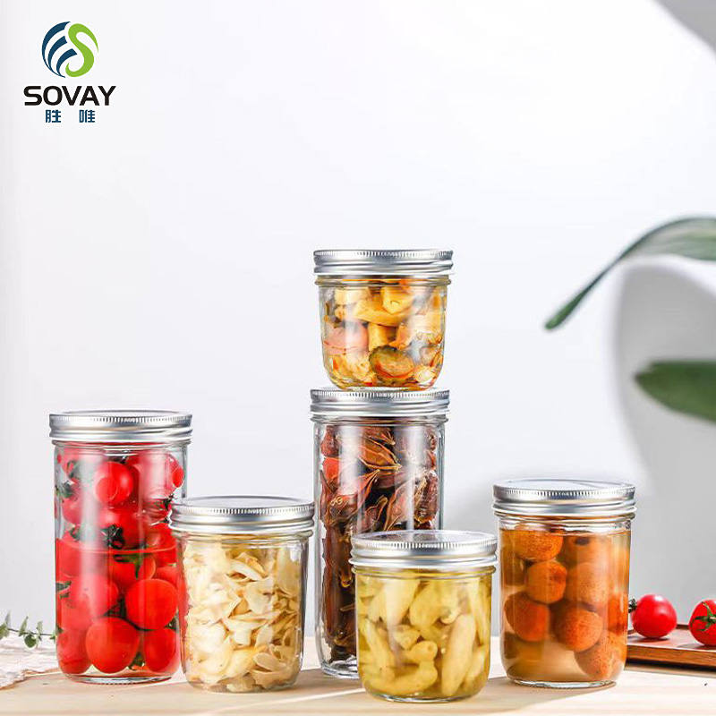 SG16 Wholesale Empty 100ml to 1000ml Wide Mouth Honey Jam Storage Glass Jar Pickle Food with Screw Cap
