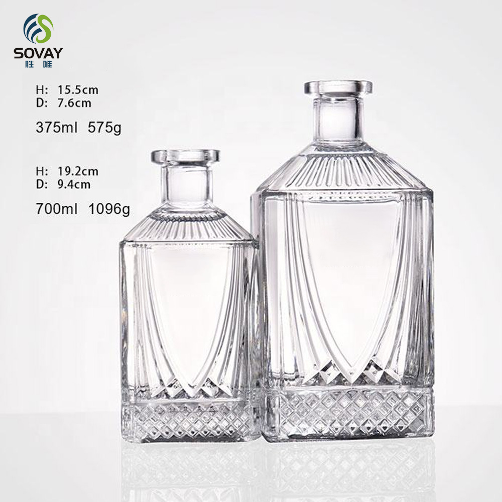 SW165 High Quality Square Customized 750 Ml Wine Bottles Vertical Glass Beer Beverage Drinking Storage Glass Wine Bottles