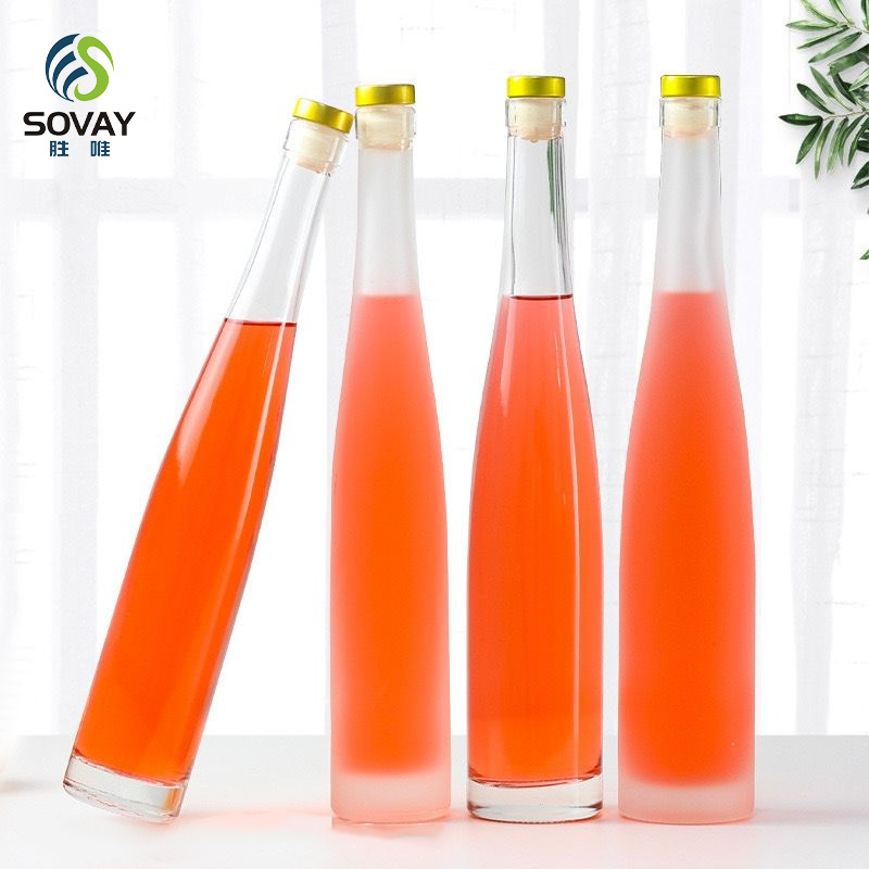 SW125N Wholesale 375ml 500ml Clear Empty Beverage Bottles Long Neck Glass Wine Bottles for Whisky