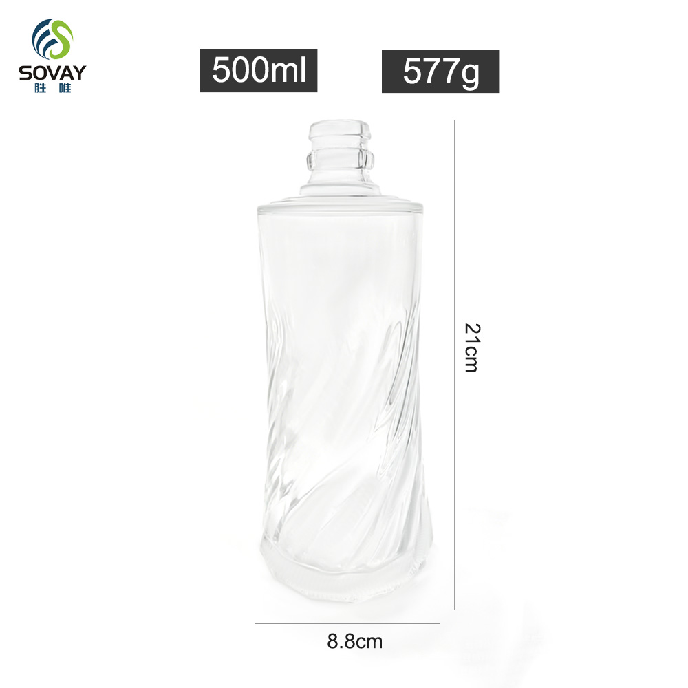 SW169 Wholesale Flint 500ml Glass Bottles for Vodka Brandy Vapor Alcohol for Drinking