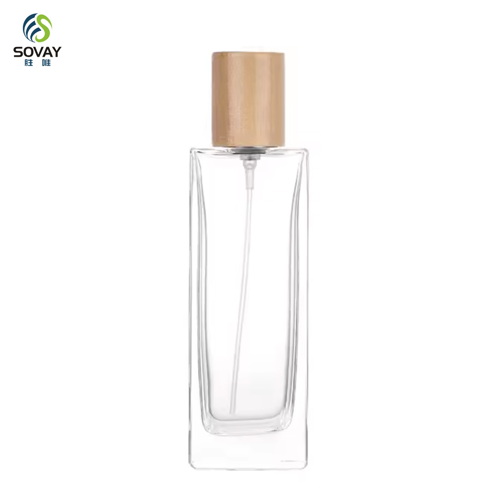 SP45 High Quality Clear Glass Spray Perfume Bottle Thick Bottom Square Empty 30ml 50ml 60ml 100ml Refillable Perfume Atomizer Bottle