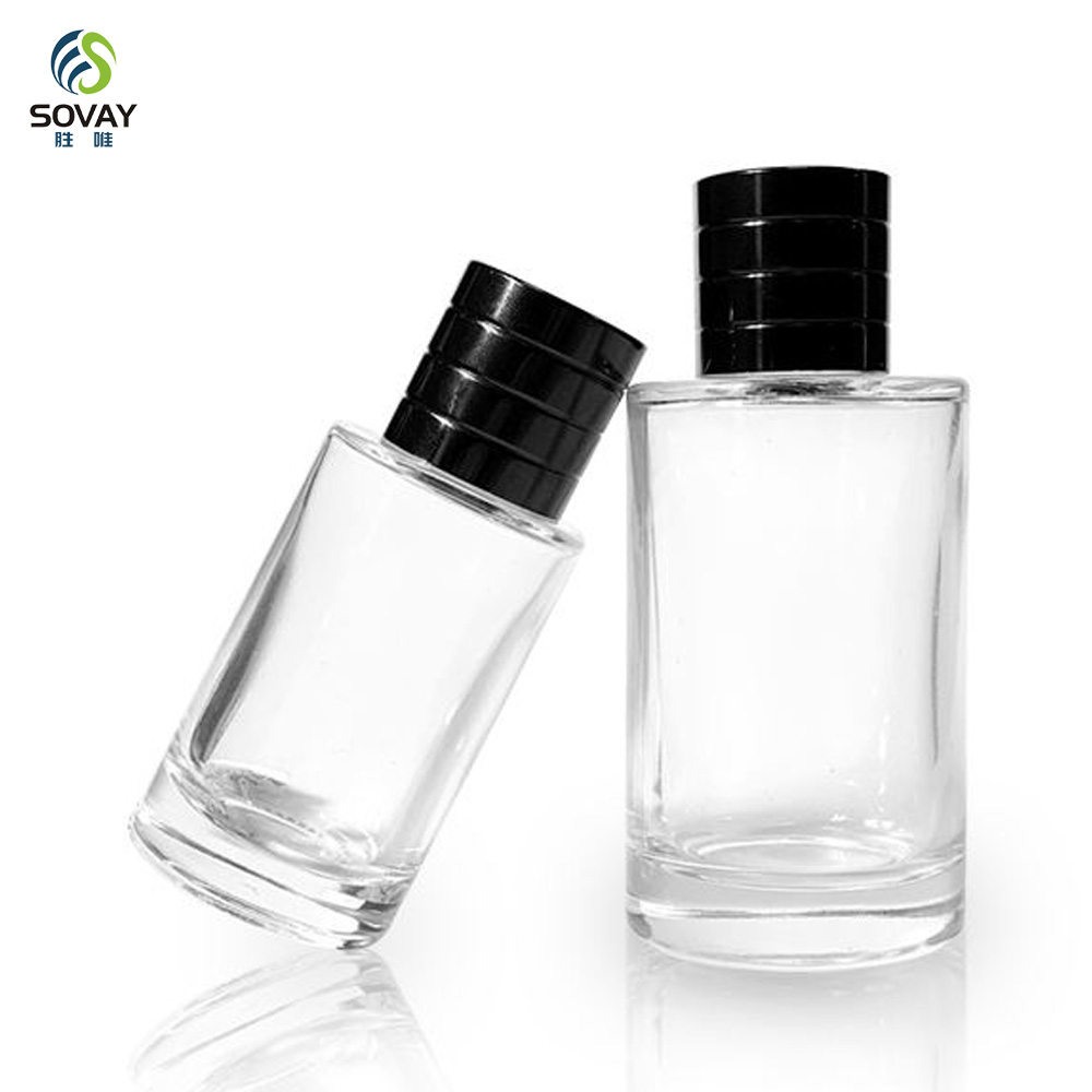 SP23 Luxury Custom 25ml 50ml 100ml Clear Frosted Cylinder Empty Spray Glass Perfume Bottle with Packaging Box