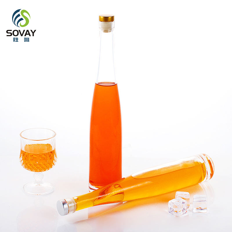 SW125N Wholesale 375ml 500ml Clear Empty Beverage Bottles Long Neck Glass Wine Bottles for Whisky