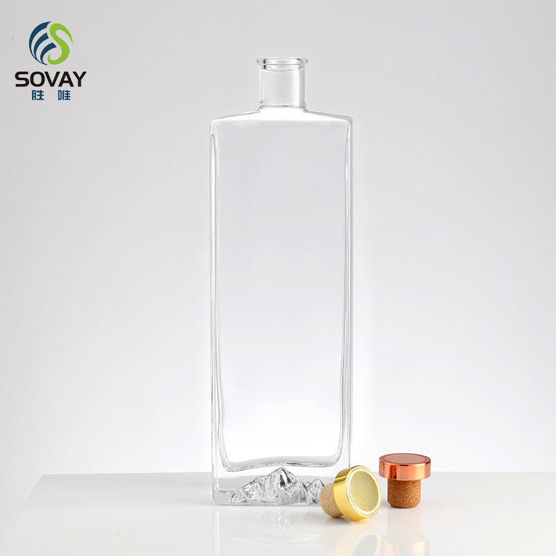 SW134 High-Quality Beautifully Designed Sealed Clear Brandy Tequila Glass Bottle for Spirits