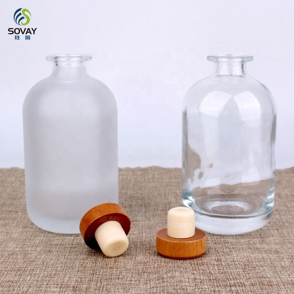 SW163 100ml 250ml 375ml 500ml Essential Oils Glass Aroma Diffuser Bottle Vodka Liquor Glass Bottle with Cap