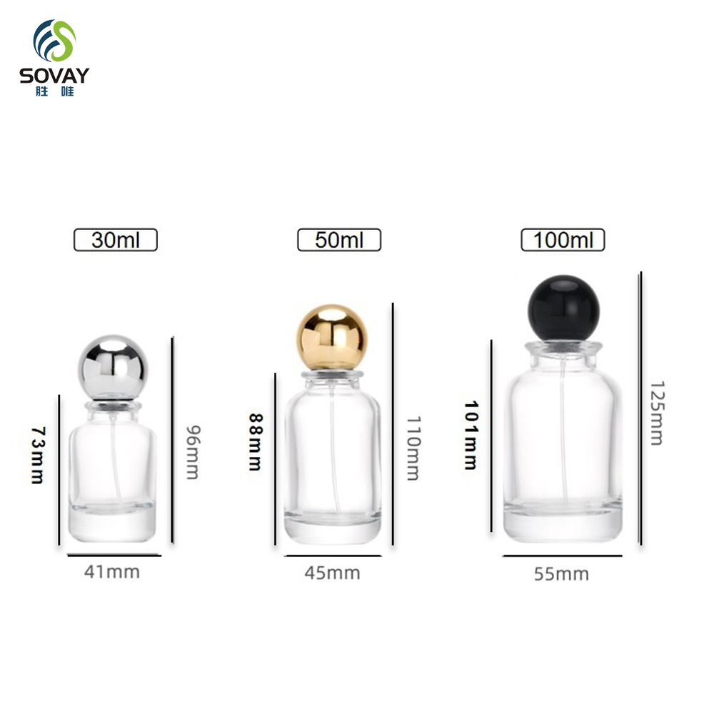 SP37 New Design 30ml 50 Ml Perfume Bottle Glass Elegant Luxury Perfume Bottle 100ml Perfume Bottle with Ball Cap