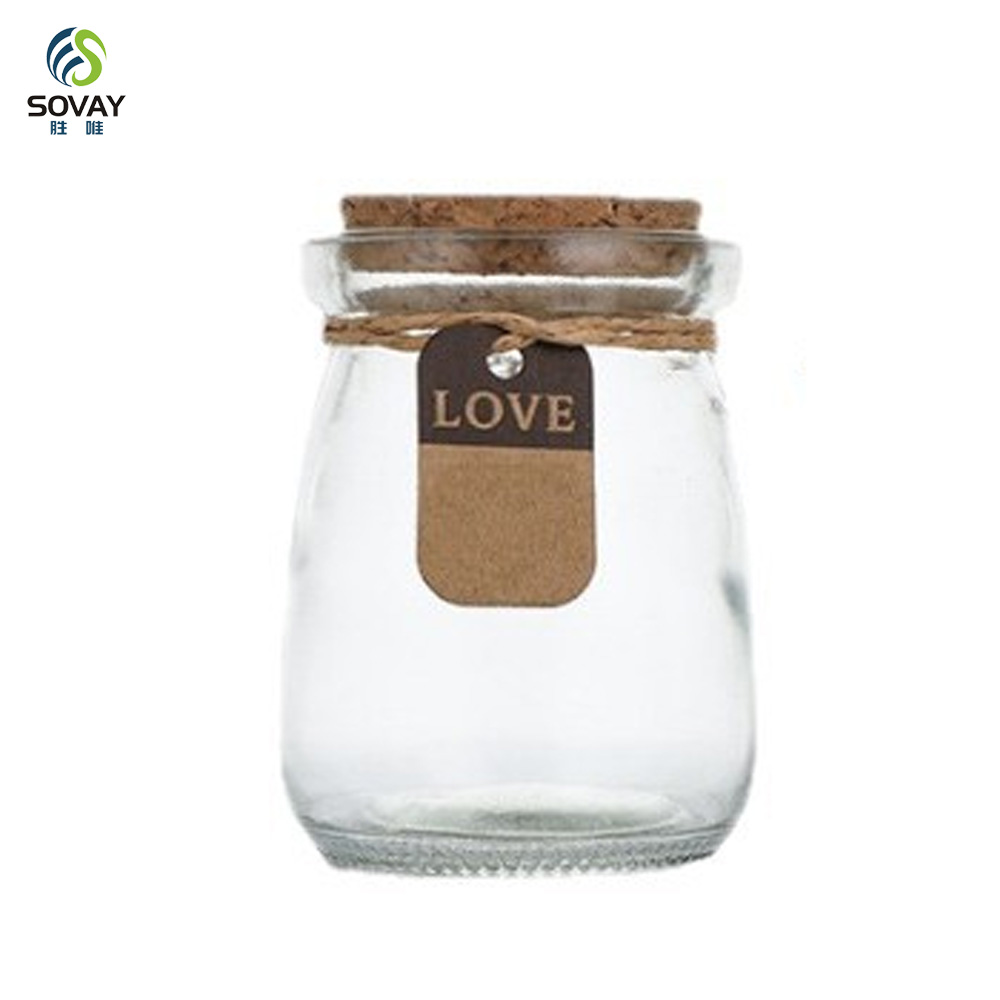 SG64N Empty Yogurt Container Glass Cookie 100ml 150ml Pudding Packaging Coconut Pudding Cream for Curling Hair Pudding Jar 200 Ml