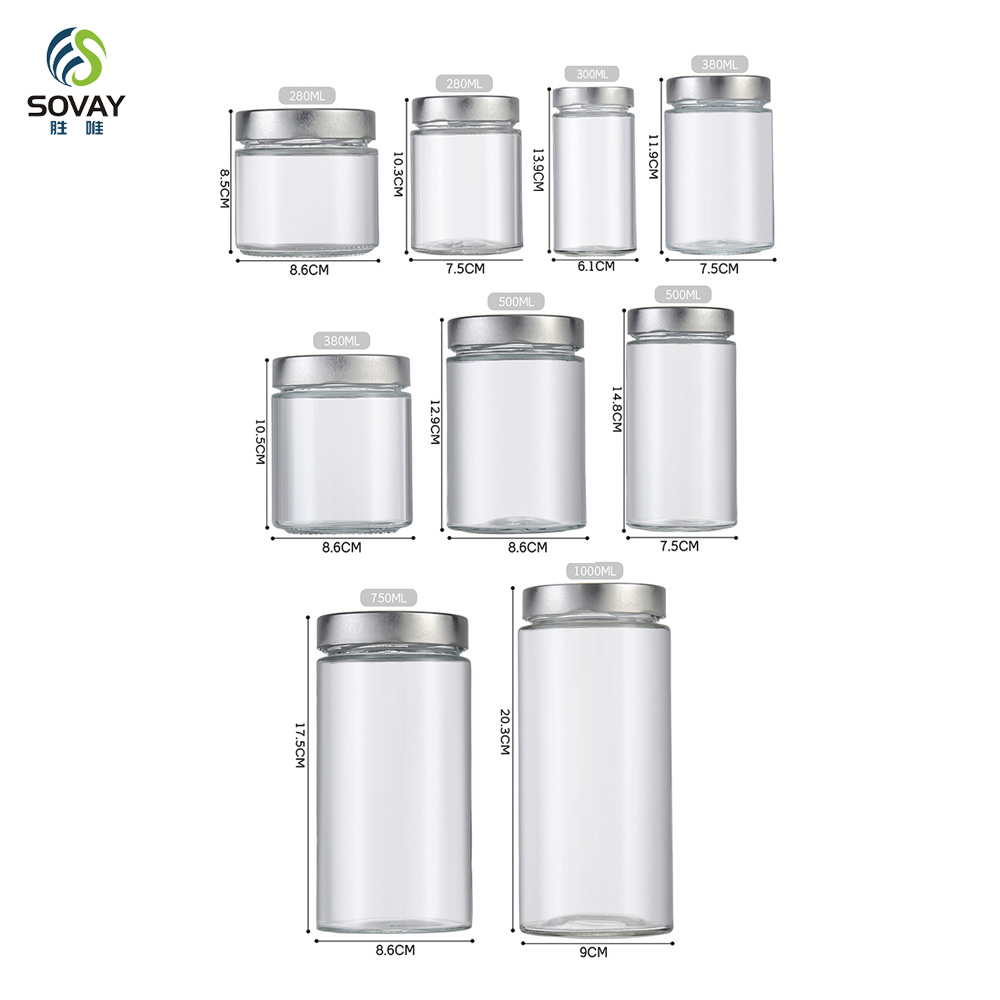 SG69N Wholesale Round Deep Twist off Glass Food Jars 50ml to 1000ml