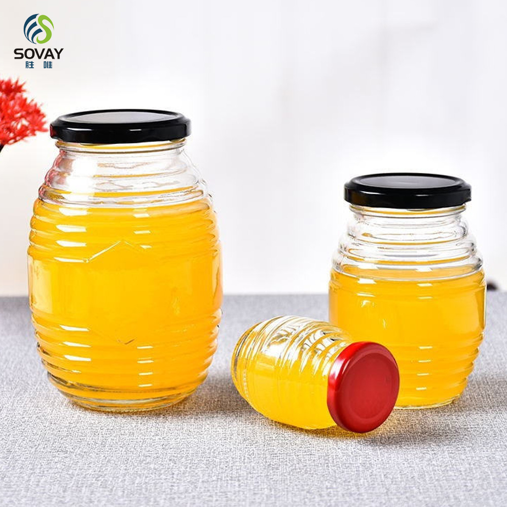 SG03 Empty 70ml 180ml 380ml 730ml Screw Glass Bee Storage Dispenser Jam Airtight Lid Bottle Pot Container Thread Beehive Honey Mason Jar