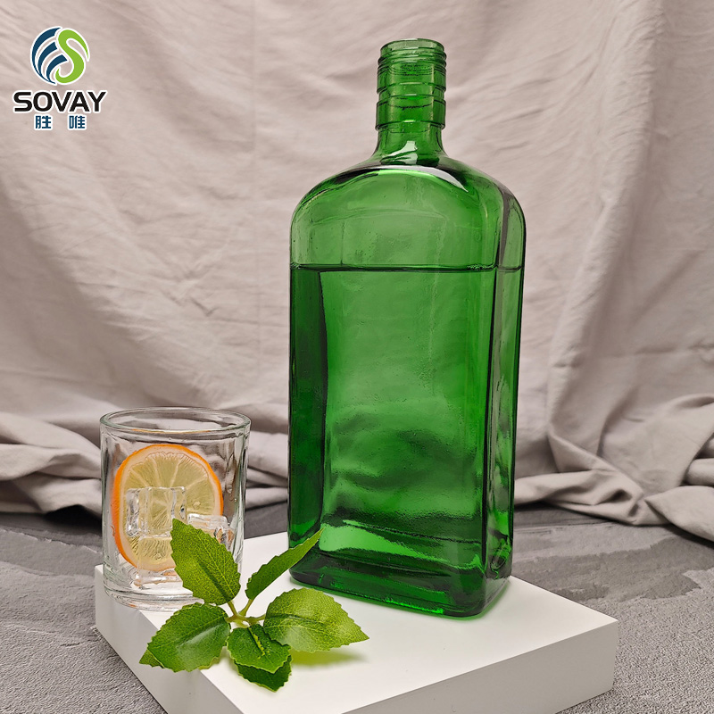 SB19 Deep Processed Dark Green 700ml Whisky Spirits Glass Liquor Whiskey Bottle Directly Supplied by Manufacturer Vodka Bottle