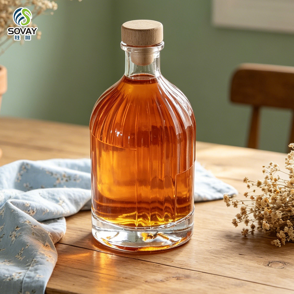 SW167 High Quality Custom Fancy Shape Clear Spirits Liquor Glass Bottles 500ml Customizable Bottle