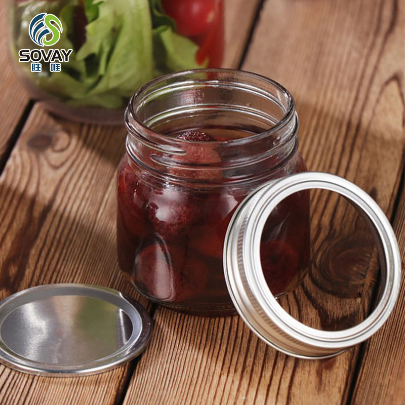 SG61N Wholesale 150ml 250ml 380ml 500ml 750ml 1000ml Food Safe Empty Glass Mason Jar Wide Mouth Jar with Lids
