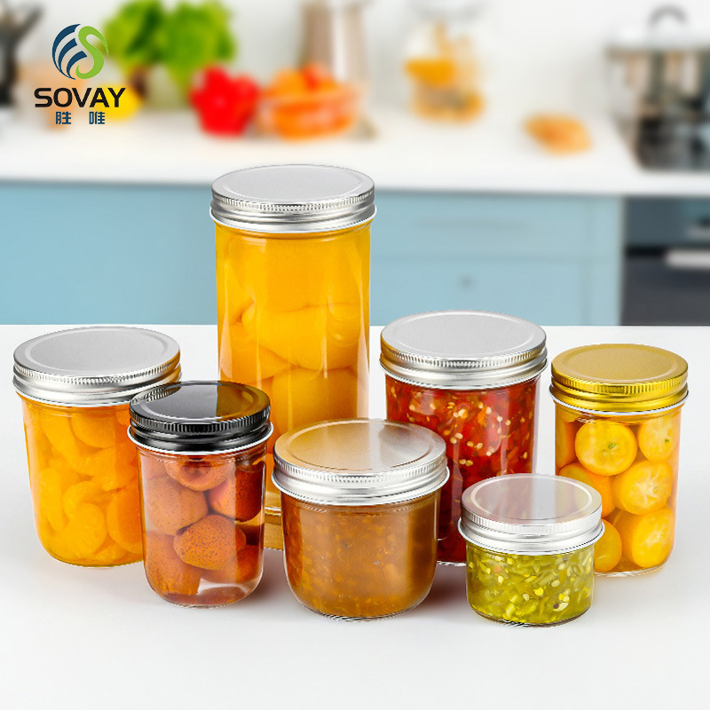 SG16 Wholesale Empty 100ml to 1000ml Wide Mouth Honey Jam Storage Glass Jar Pickle Food with Screw Cap